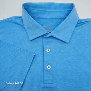 Southern Tide Brrr Performance Polo Shirt Mens XL Blue Short Sleeve Golf Top